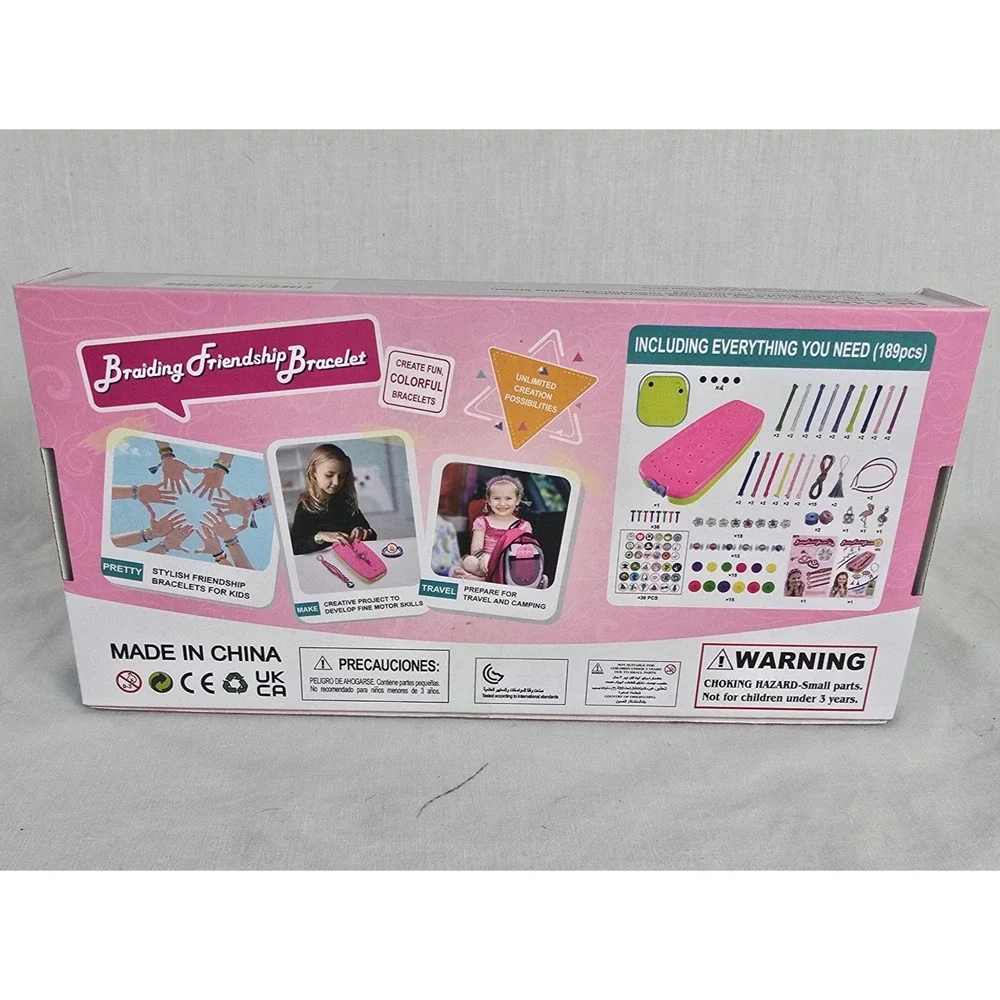 Onwoli Braiding Friendship Bracelet Making Kit Pink Colorful 189 Pieces NIB